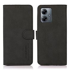 Funda de Cuero Cartera con Soporte Carcasa D01Y para Motorola Moto G14 Negro