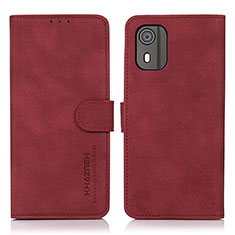 Funda de Cuero Cartera con Soporte Carcasa D01Y para Nokia C02 Rojo