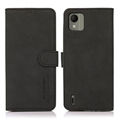 Funda de Cuero Cartera con Soporte Carcasa D01Y para Nokia C110 Negro