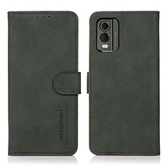 Funda de Cuero Cartera con Soporte Carcasa D01Y para Nokia C210 Verde