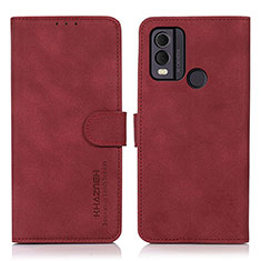 Funda de Cuero Cartera con Soporte Carcasa D01Y para Nokia C22 Rojo