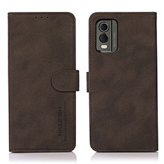 Funda de Cuero Cartera con Soporte Carcasa D01Y para Nokia C32 Marron