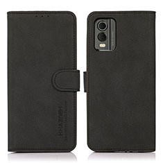 Funda de Cuero Cartera con Soporte Carcasa D01Y para Nokia C32 Negro