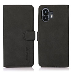 Funda de Cuero Cartera con Soporte Carcasa D01Y para Nothing Phone 2 Negro