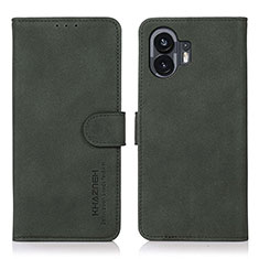 Funda de Cuero Cartera con Soporte Carcasa D01Y para Nothing Phone 2 Verde