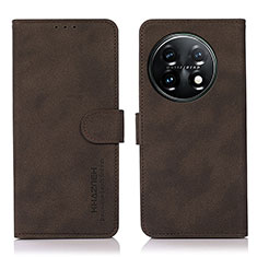 Funda de Cuero Cartera con Soporte Carcasa D01Y para OnePlus 11 5G Marron