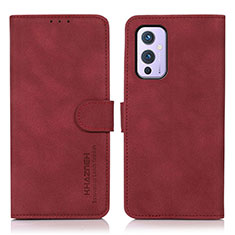 Funda de Cuero Cartera con Soporte Carcasa D01Y para OnePlus 9 5G Rojo