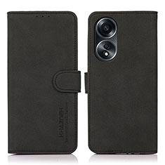 Funda de Cuero Cartera con Soporte Carcasa D01Y para Oppo A18 Negro