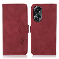 Funda de Cuero Cartera con Soporte Carcasa D01Y para Oppo A38 Rojo