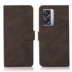 Funda de Cuero Cartera con Soporte Carcasa D01Y para Oppo A56S 5G Marron