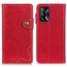 Funda de Cuero Cartera con Soporte Carcasa D01Y para Oppo A95 4G Rojo