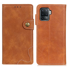 Funda de Cuero Cartera con Soporte Carcasa D01Y para Oppo F19 Pro Marron