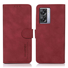 Funda de Cuero Cartera con Soporte Carcasa D01Y para Oppo K10 5G India Rojo