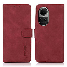 Funda de Cuero Cartera con Soporte Carcasa D01Y para Oppo Reno10 5G Rojo