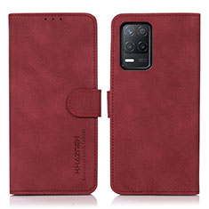 Funda de Cuero Cartera con Soporte Carcasa D01Y para Realme 8s 5G Rojo