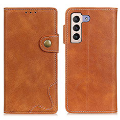 Funda de Cuero Cartera con Soporte Carcasa D01Y para Samsung Galaxy S21 FE 5G Marron