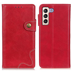 Funda de Cuero Cartera con Soporte Carcasa D01Y para Samsung Galaxy S21 FE 5G Rojo