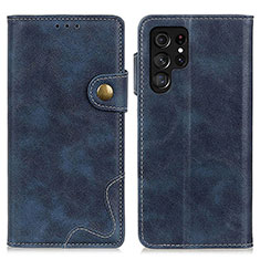 Funda de Cuero Cartera con Soporte Carcasa D01Y para Samsung Galaxy S23 Ultra 5G Azul