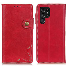 Funda de Cuero Cartera con Soporte Carcasa D01Y para Samsung Galaxy S23 Ultra 5G Rojo