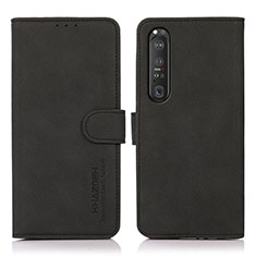 Funda de Cuero Cartera con Soporte Carcasa D01Y para Sony Xperia 1 III Negro