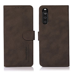 Funda de Cuero Cartera con Soporte Carcasa D01Y para Sony Xperia 10 III Lite Marron