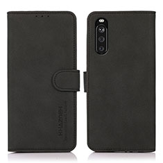 Funda de Cuero Cartera con Soporte Carcasa D01Y para Sony Xperia 10 III SOG04 Negro