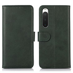 Funda de Cuero Cartera con Soporte Carcasa D01Y para Sony Xperia 10 IV SO-52C Verde