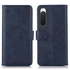 Funda de Cuero Cartera con Soporte Carcasa D01Y para Sony Xperia 10 IV SOG07 Azul