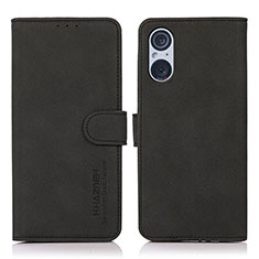 Funda de Cuero Cartera con Soporte Carcasa D01Y para Sony Xperia 5 V Negro