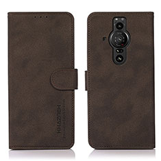 Funda de Cuero Cartera con Soporte Carcasa D01Y para Sony Xperia PRO-I Marron