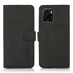 Funda de Cuero Cartera con Soporte Carcasa D01Y para Vivo iQOO U5x Negro