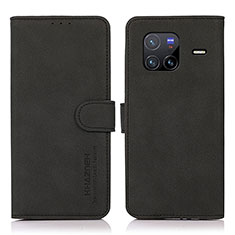 Funda de Cuero Cartera con Soporte Carcasa D01Y para Vivo X80 5G Negro