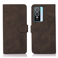 Funda de Cuero Cartera con Soporte Carcasa D01Y para Vivo Y76s 5G Marron