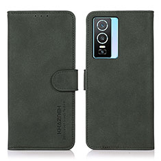 Funda de Cuero Cartera con Soporte Carcasa D01Y para Vivo Y76s 5G Verde