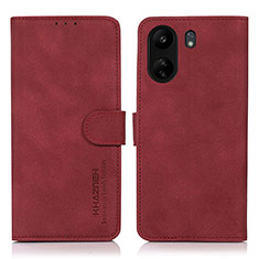 Funda de Cuero Cartera con Soporte Carcasa D01Y para Xiaomi Poco C65 Rojo