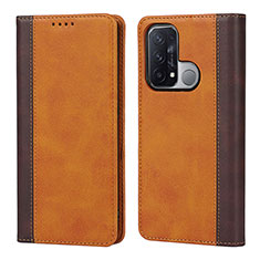 Funda de Cuero Cartera con Soporte Carcasa D02T para Oppo Reno5 A Marron