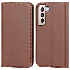 Funda de Cuero Cartera con Soporte Carcasa D03T para Samsung Galaxy S21 FE 5G Marron