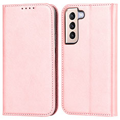 Funda de Cuero Cartera con Soporte Carcasa D03T para Samsung Galaxy S22 5G Rosa