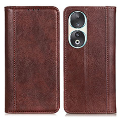 Funda de Cuero Cartera con Soporte Carcasa D03Y para Huawei Honor 90 5G Marron