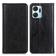 Funda de Cuero Cartera con Soporte Carcasa D03Y para Huawei Honor X7a Negro