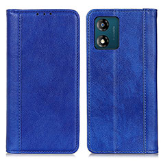 Funda de Cuero Cartera con Soporte Carcasa D03Y para Motorola Moto E13 Azul