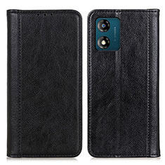 Funda de Cuero Cartera con Soporte Carcasa D03Y para Motorola Moto E13 Negro