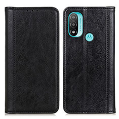 Funda de Cuero Cartera con Soporte Carcasa D03Y para Motorola Moto E20 Negro