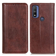 Funda de Cuero Cartera con Soporte Carcasa D03Y para Motorola Moto G Pure Marron