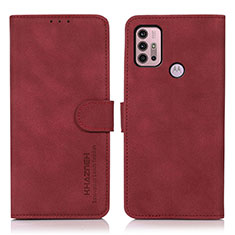 Funda de Cuero Cartera con Soporte Carcasa D03Y para Motorola Moto G20 Rojo