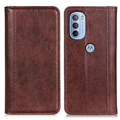 Funda de Cuero Cartera con Soporte Carcasa D03Y para Motorola Moto G41 Marron