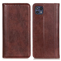 Funda de Cuero Cartera con Soporte Carcasa D03Y para Motorola Moto G50 5G Marron