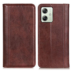 Funda de Cuero Cartera con Soporte Carcasa D03Y para Motorola Moto G54 5G Marron