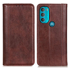 Funda de Cuero Cartera con Soporte Carcasa D03Y para Motorola Moto G71 5G Marron