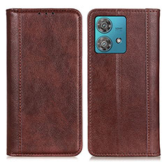 Funda de Cuero Cartera con Soporte Carcasa D03Y para Motorola Moto G84 5G Marron